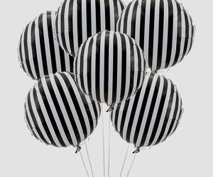 black and white balloons